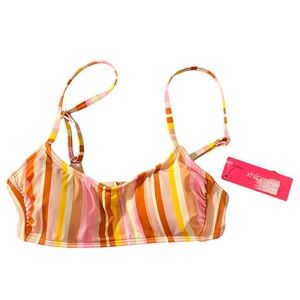 Xhilaration Juniors Scoop Neck Striped Bralette Bikini Top Sz XS NEW